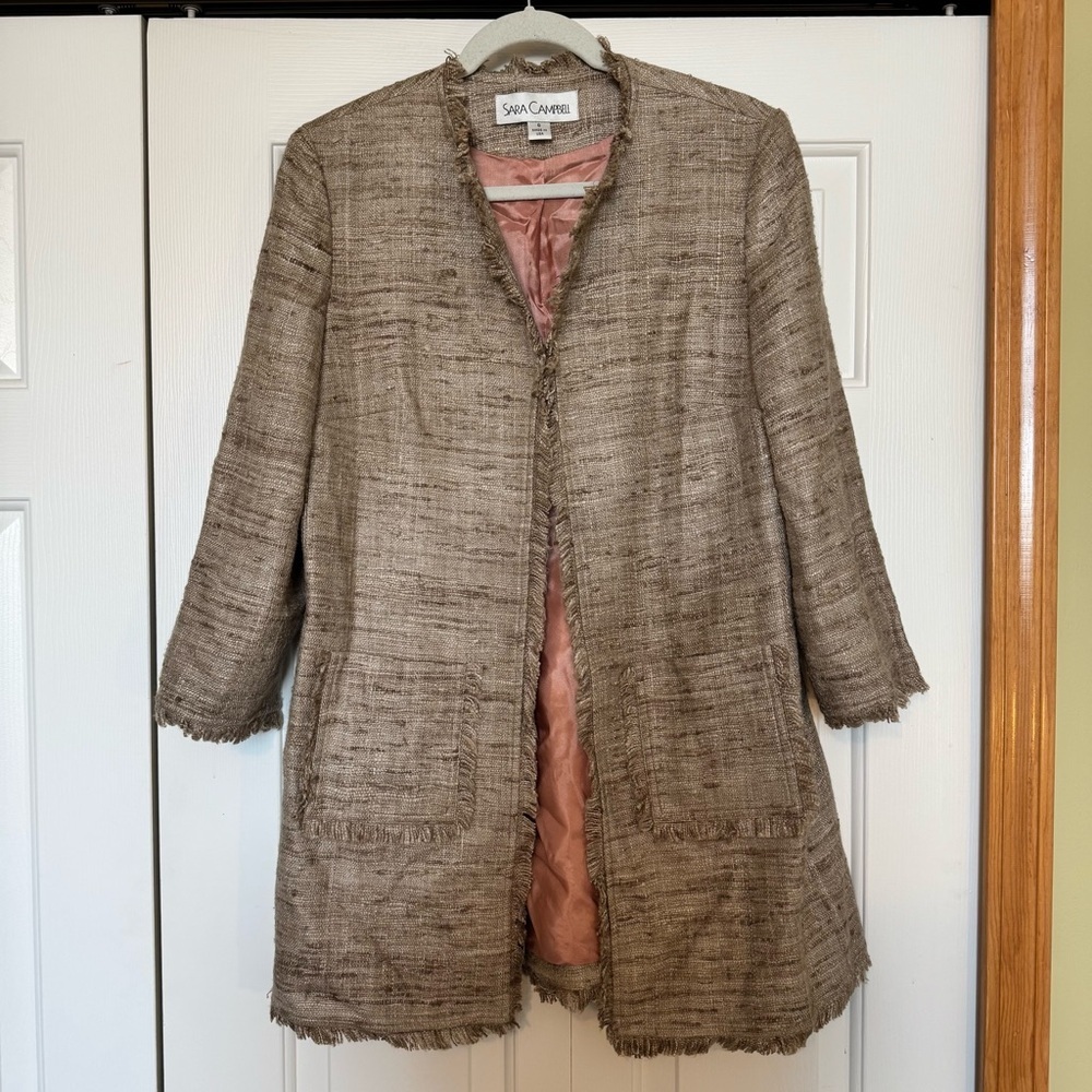 Sara‎ Campbell Long Line Silk Blazer